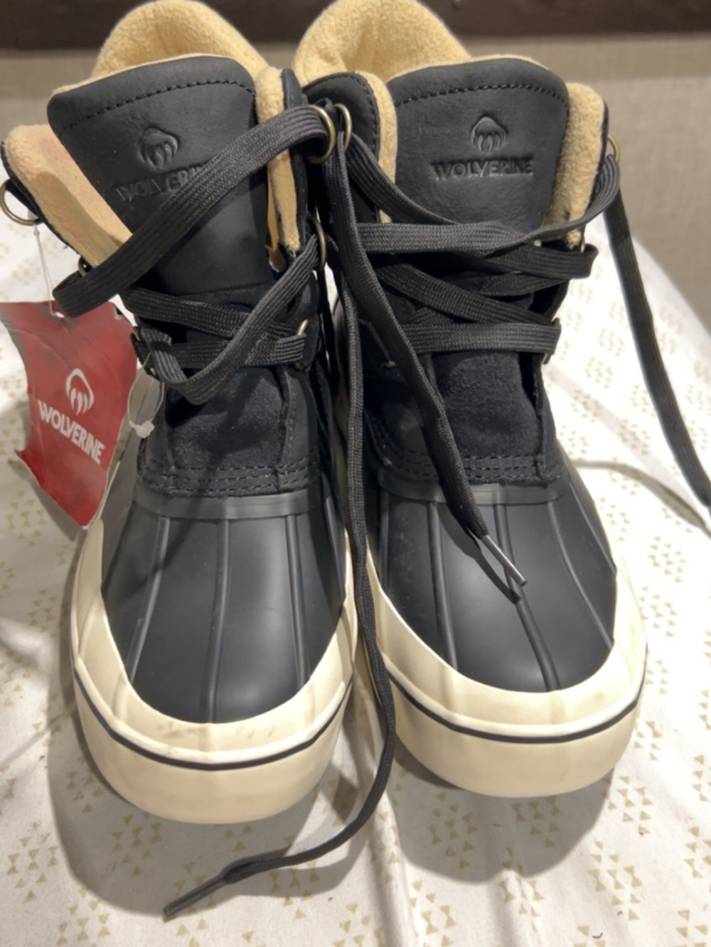 Wolverine Women’s Black/Cream Winter Rain Boots
